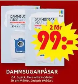 ICA Maxi Dammsugarpåsar erbjuda