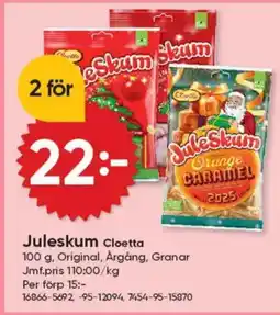 DollarStore Juleskum Cloetta erbjuda