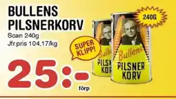 Nya Pulsen Scan Bullens pilsnerkorv erbjuda