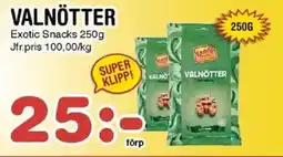 Nya Pulsen Exotic Snacks Valnötter erbjuda