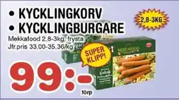 Nya Pulsen Mekkafood Kycklingkorv • Kycklingburgare erbjuda