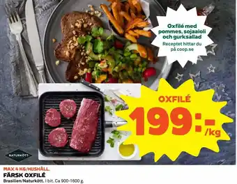 Coop Daglivs Färsk Oxfilé Max 4kg / Hushall 900-1600g erbjuda