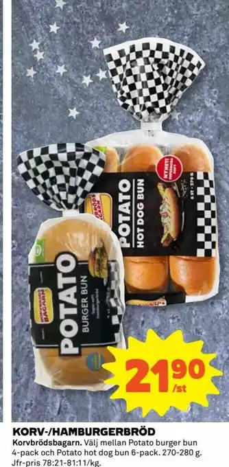 Coop Daglivs Korv-/Hamburgerbröd 270-280g erbjuda