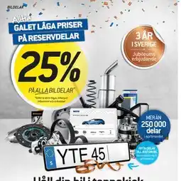 thansen 25% PÅ ALLA BILDELAR erbjuda