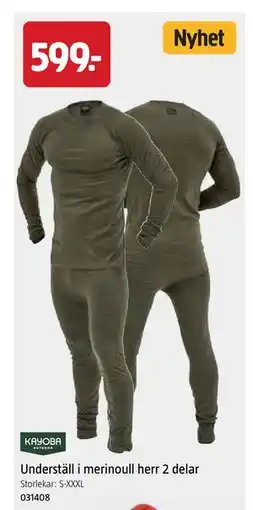 Jula Underställ i merinoull herr 2 delar erbjuda
