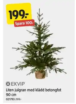 Jula Liten julgran med klädd betongfot 90 cm erbjuda