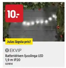 Jula Batteridriven ljusslinga LED 1,9 m IP20 erbjuda