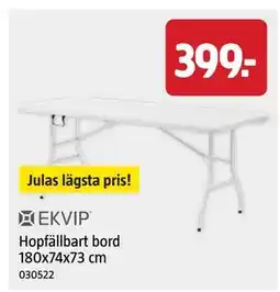 Jula Hopfällbart bord 180x74x73 cm erbjuda