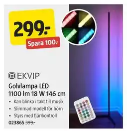 Jula Golvlampa LED 1100 lm 18 W 146 cm erbjuda