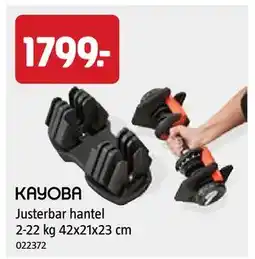 Jula Justerbar hantel 2-22 kg 42x21x23 cm erbjuda