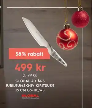 Electrolux Home GLOBAL 40-ÅRS JUBILEUMSKNIV KIRITSUKE 15 CM erbjuda