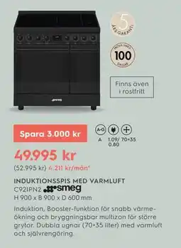Electrolux Home INDUKTIONSSPIS MED VARMLUFT C92IPN2 Smeg erbjuda
