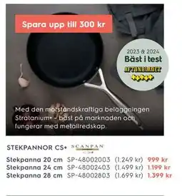 Electrolux Home STEKPANNOR CS+ erbjuda