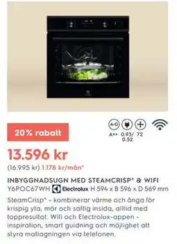 Electrolux Home INBYGGNADSUGN MED STEAMCRISP & WIFI erbjuda
