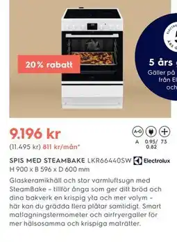 Electrolux Home SPIS MED STEAMBAKE erbjuda