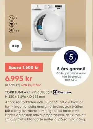 Electrolux Home TORKTUMLARE erbjuda