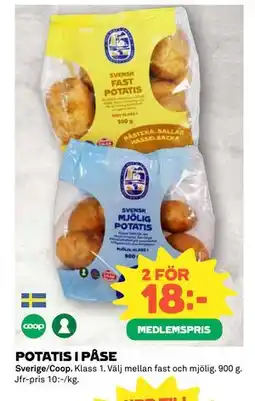 Coop POTATIS I PÅSE, Medlemspris erbjuda