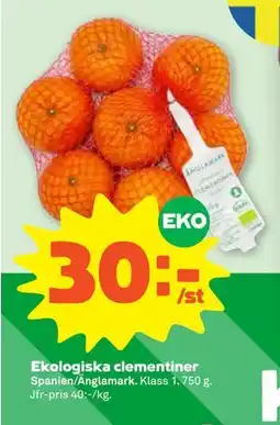 Stora Coop Ekologiska clementiner erbjuda