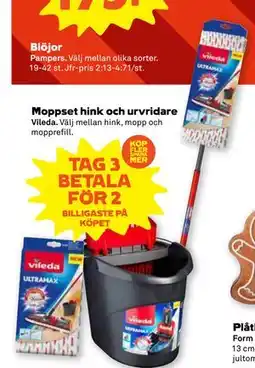 Stora Coop Moppset hink och urvridare erbjuda