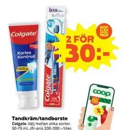 Stora Coop Tandkräm/tandborste erbjuda