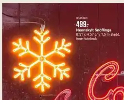 ÖoB Neonskylt Snöflinga erbjuda