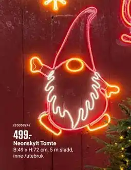 ÖoB Neonskylt Tomte erbjuda