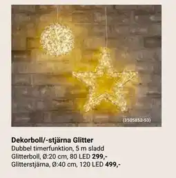 ÖoB Dekorboll/-stjärna Glitter erbjuda