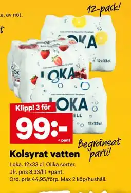 City Gross Kolsyrat vatten erbjuda