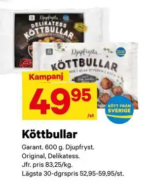 City Gross Köttbullar erbjuda
