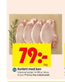 ICA Kvantum Kotlett med ben erbjuda