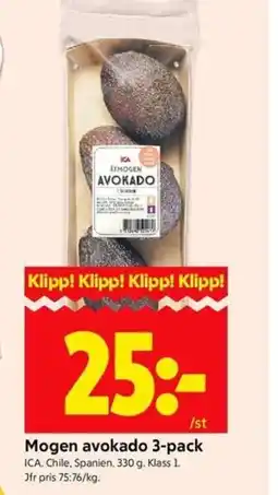 ICA Kvantum ICA Mogen avokado 3-pack erbjuda