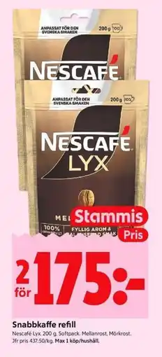 ICA Kvantum Nescafé Lyx Snabbkaffe refill erbjuda