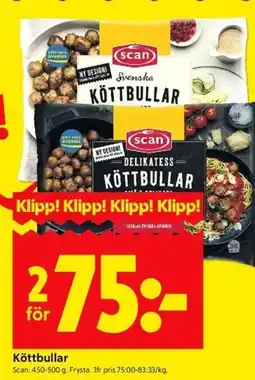 ICA Kvantum Scan Köttbullar erbjuda