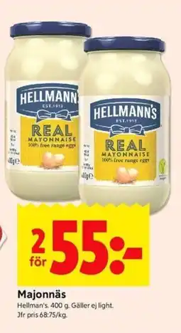 ICA Kvantum HELLMANN'S Majonnäs erbjuda