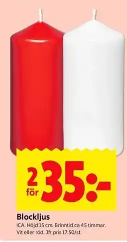 ICA Kvantum Blockljus erbjuda