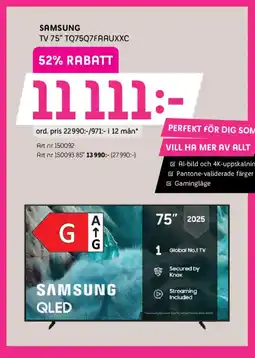 Elon SAMSUNG TV 75" TQ75Q7FAAUXXC erbjuda