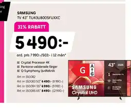 Elon SAMSUNG TV 43" TU43U8005FUXXC erbjuda