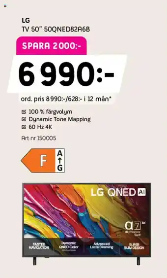 LG TV 50" 50QNED82A6B