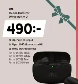 Elon JBL In-ear-hörlurar Wave Beam 2 erbjuda