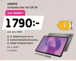 Elon LENOVO Surfplatta Idea Tab 128 GB erbjuda