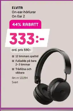Elon ELVITA On-ear-hörlurar On Ear 2 erbjuda