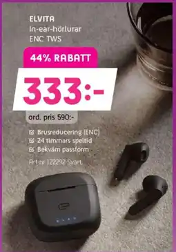 Elon ELVITA In-ear-hörlurar ENC TWS erbjuda