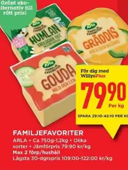 Willys ARLA Familjefavoriter erbjuda