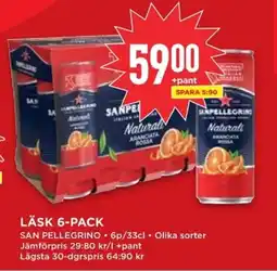 Willys SAN PELLEGRINO Läsk 6-pack erbjuda