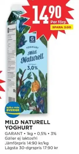 Willys Garant Mild naturell yoghurt erbjuda