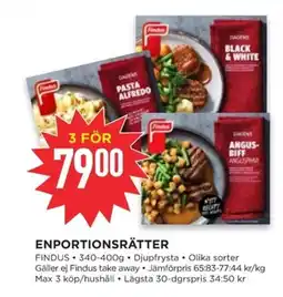 Willys Findus Enportionsrätter erbjuda