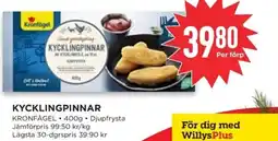 Willys Kronfågel Kycklingpinnar erbjuda