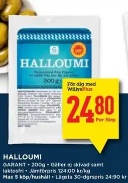 Willys Garant Halloumi erbjuda