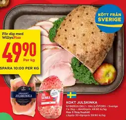 Willys Kokt julskinka erbjuda