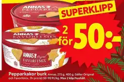 ICA Supermarket ANNAS Pepparkakor burk erbjuda